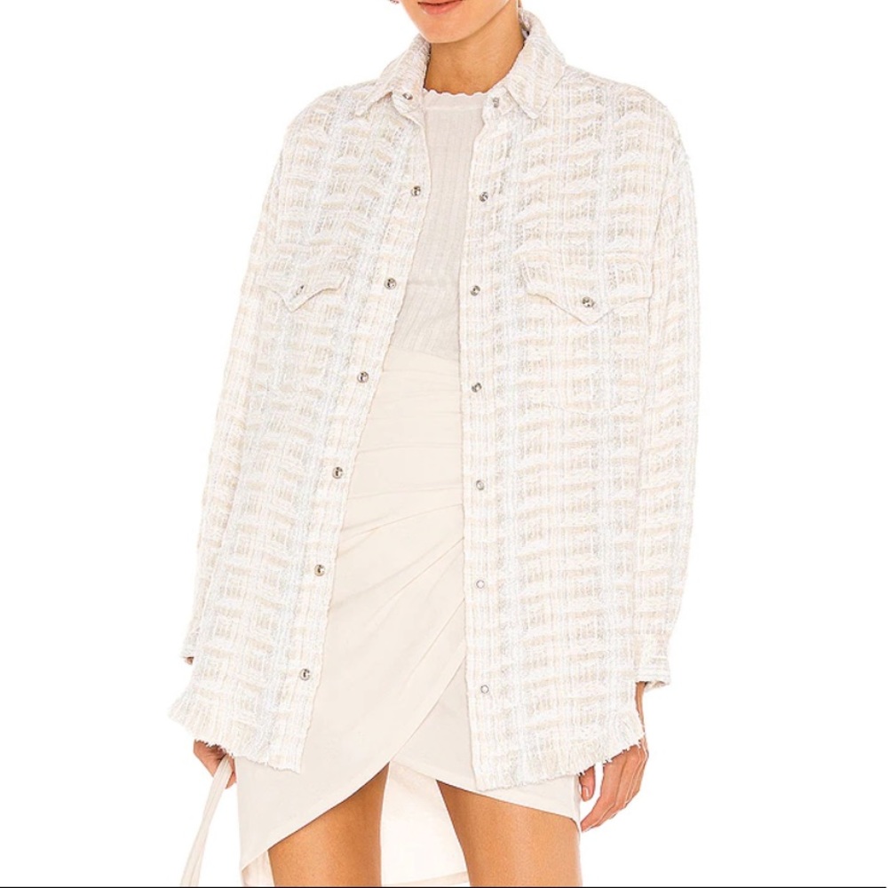 IRO Marsh Shacket in Ecru & Silver (NWT)
